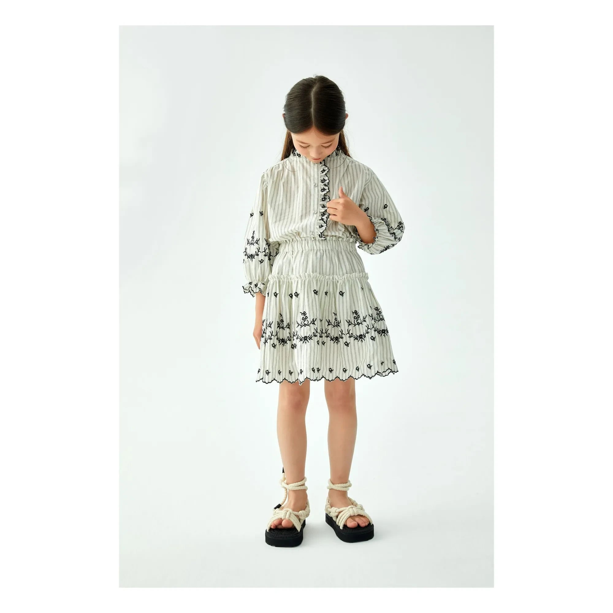 Once Upon a Time - Tatiana Striped Skirt | White