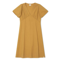 Matona - Mi-Long Organic Cotton Dress | Mustard