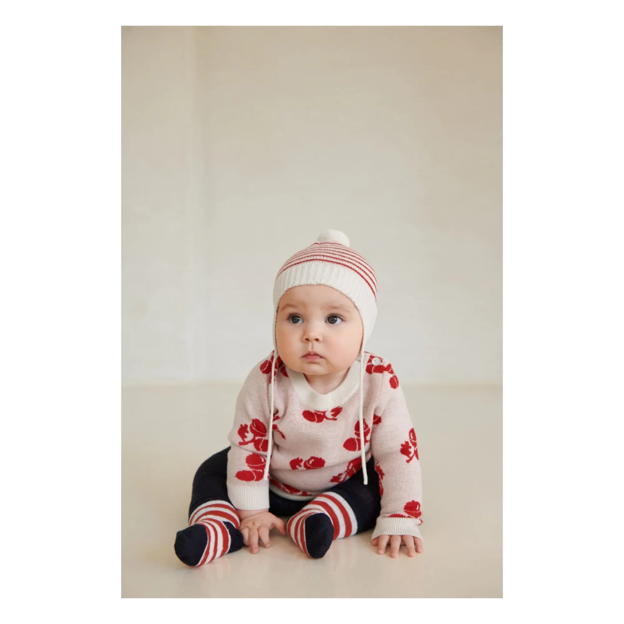 FUB - Acorn Fine Knit Merino Wool Baby Sweater | Ecru