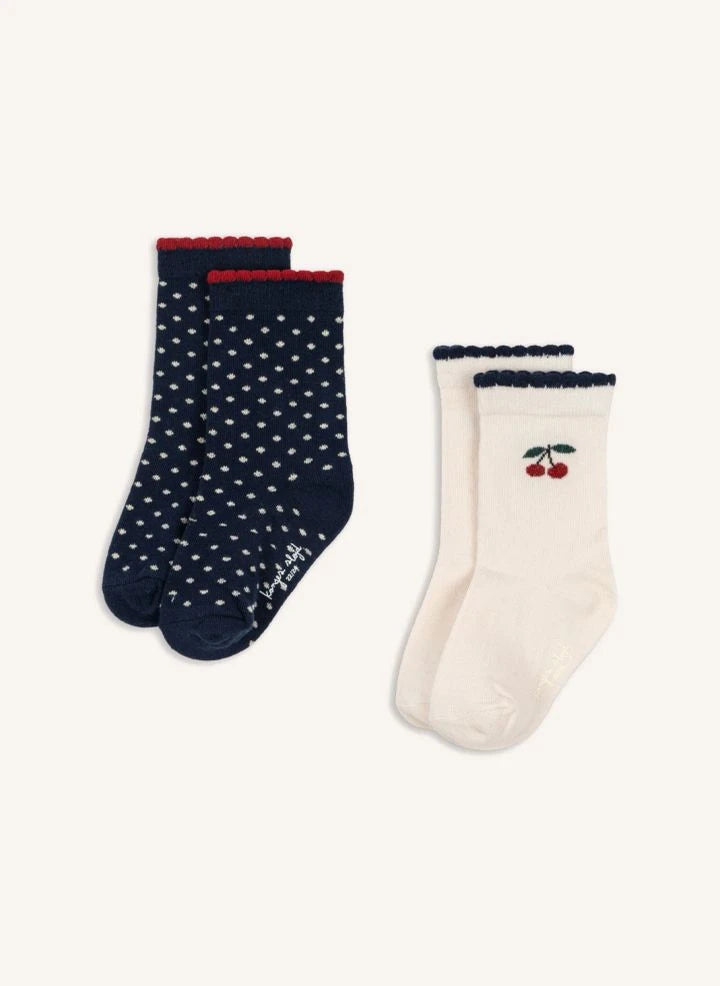 Konges Sløjd - 2-Pair Cherry Sock Set | Navy