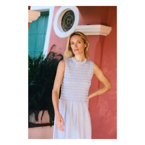 Maria de la Orden - Saint Barth Cotton Striped Dress | Light Blue