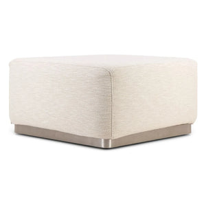 The Socialite Family - Woven Fabric Round Pouf | Cream