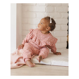 Quincy Mae - Ruffled Sweatshirt | Dusty Pink