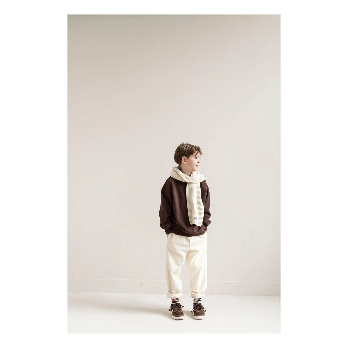 Jenest - Organic Cotton Corduroy Relaxed Pants | White