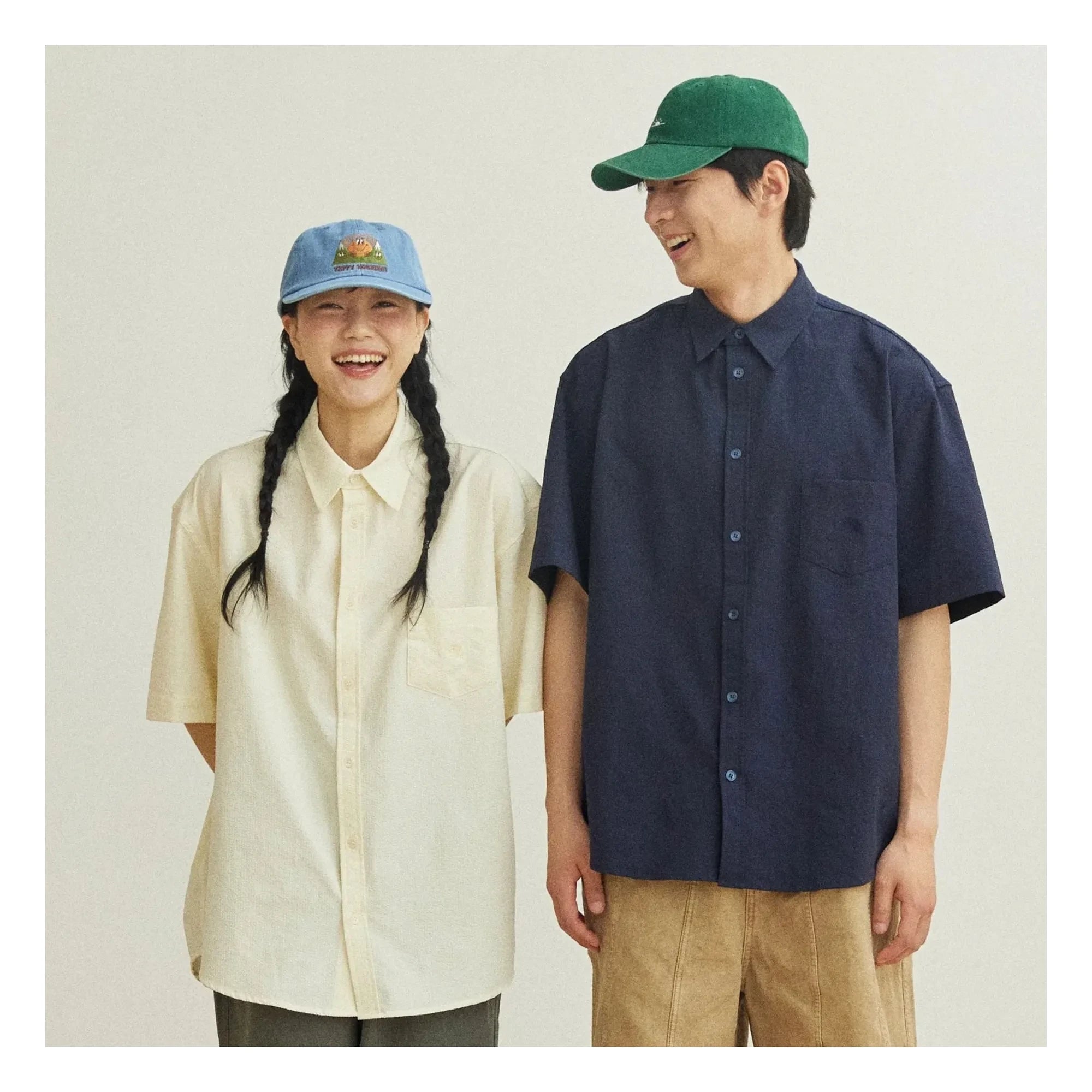 Kappy - Seersucker Checkered Shirt | Navy
