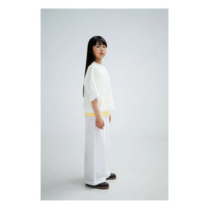 Repose AMS - Button-back blouse Embroidered Anglaise Organic cotton | White