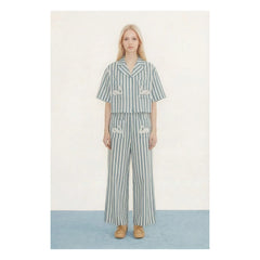 The Tiny Big Sister - Linen and cotton swan shirt | Blue
