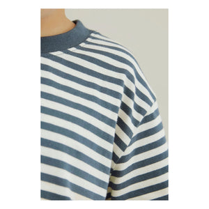 Gray Label - Oversized Striped Organic Cotton T-Shirt | Blue