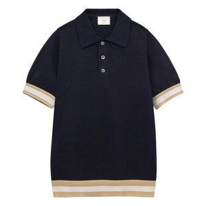 Ché Studios - Quinn Cotton Polo T-Shirt | Navy