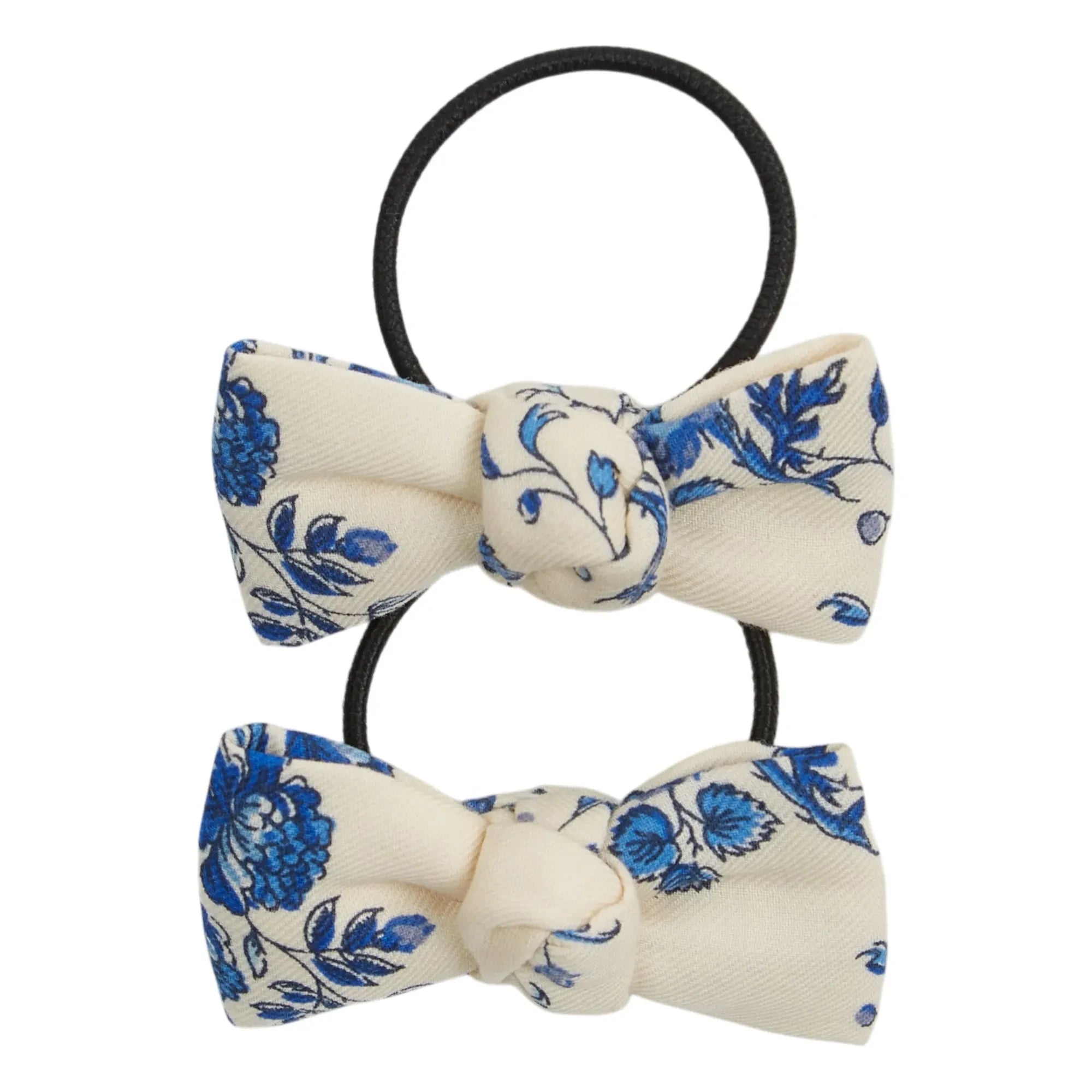 Emile et Ida - Set of 2 Floral Patterned Elastic Hair Ties | Ecru