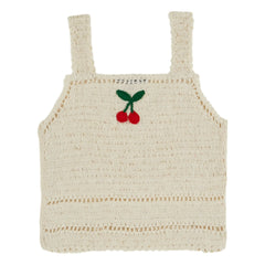 Emile et Ida - Cherry Crochet Top | Cream