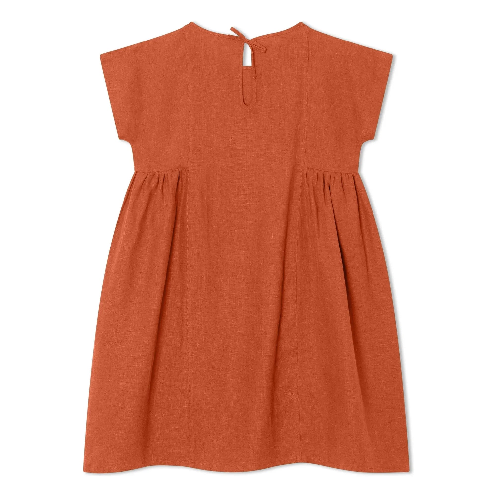 Matona - Box Cut Linen Midi Dress | Dark Green