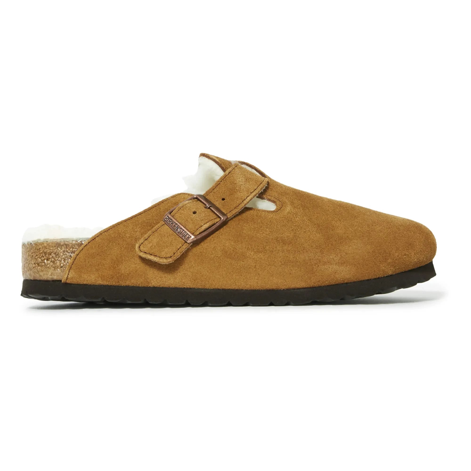 BIRKENSTOCK - Boston Fur Suede Clogs - Adult Collection | Camel