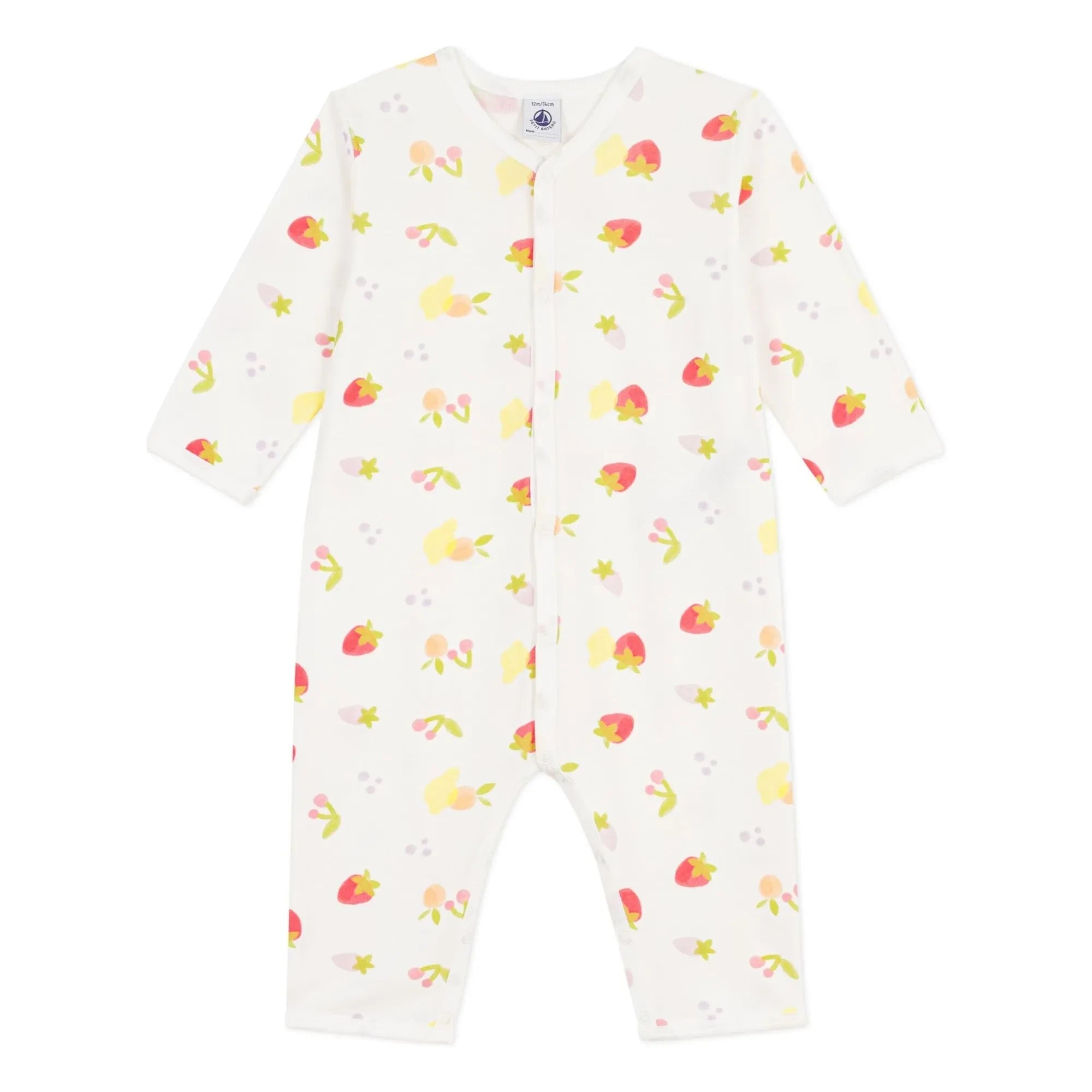 Petit Bateau - Sleep Suit Compatible with Fruits Organic Cotton | White