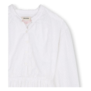 Zadig & Voltaire - Elastic Waist Dobby Ruffled Dress | White
