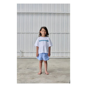 Tangerine - Striped Shorts | Light Blue