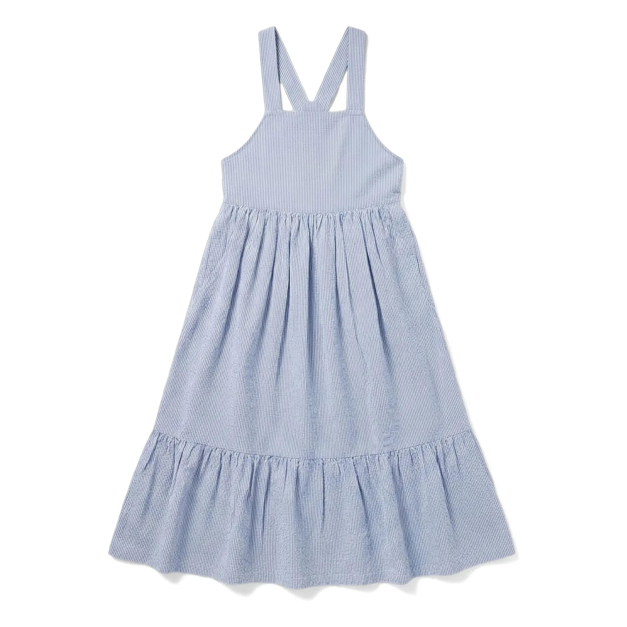 Smallable Kid - Pia Striped Pinafore Dress | Royal Blue
