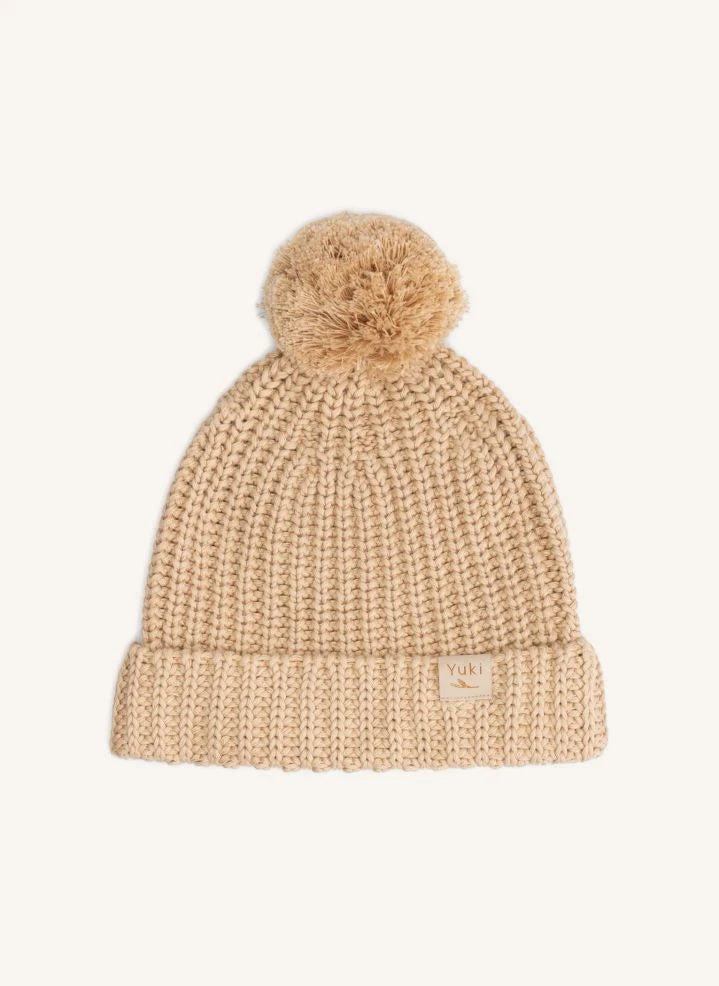 Yuki - Organic Cotton Knit Beanie | Beige
