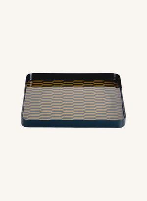 Present Time - Salerno Metal Tray | Lagoon Blue