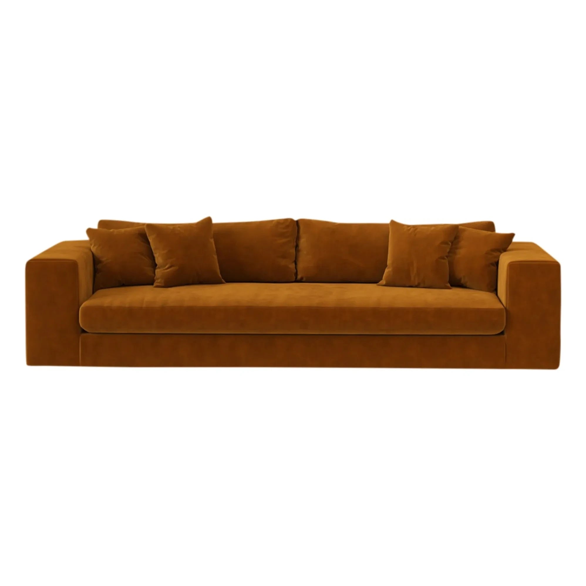 Panac Edition - Bellechasse Velvet Upholstered Sofa for 4 People - 275 cm | Cognac