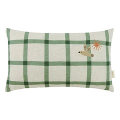 Nobodinoz - Oiseau Vibes Rectangular Cushion - French Canvas | Green