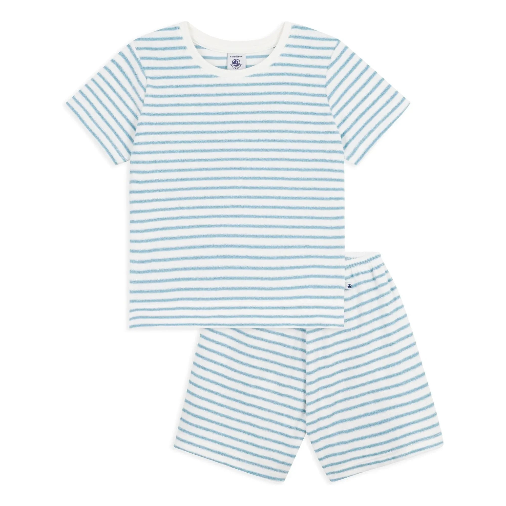 Petit Bateau - Striped Towel Pajama Shorts | Blue