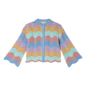 Stella McCartney Kids - Organic Cotton Crochet Cardigan | Blue