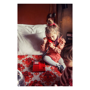 Piupiuchick - Striped Sweatshirt with Stars | Coral