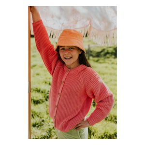 Yuki - Organic Cotton Raglan Cardigan | Blush