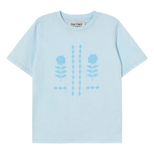 The Tiny Big Sister - Roses Organic Cotton T-Shirt | Blue