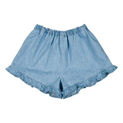 Louis Louise - Joséphine Chambray Ruffled Shorts | Light Blue