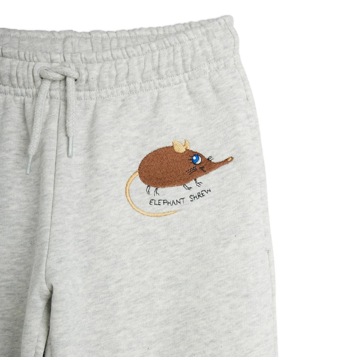Mini Rodini - Mouse-embroidered jogger Organic cotton | Grey melange