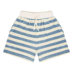 Jenest - Robin Striped Organic Cotton Terry Shorts | Blue