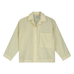 Tangerine - Striped Bowling Shirt | Pale Yellow