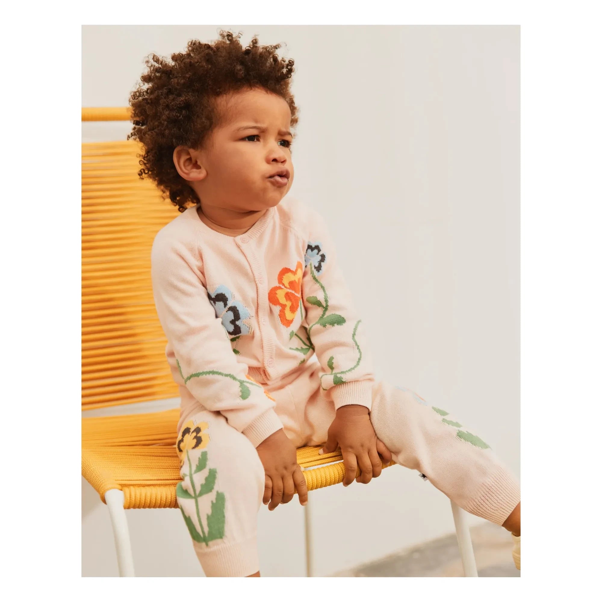 Molo - Organic Cotton Floral Pattern Sweatpants | Light Pink