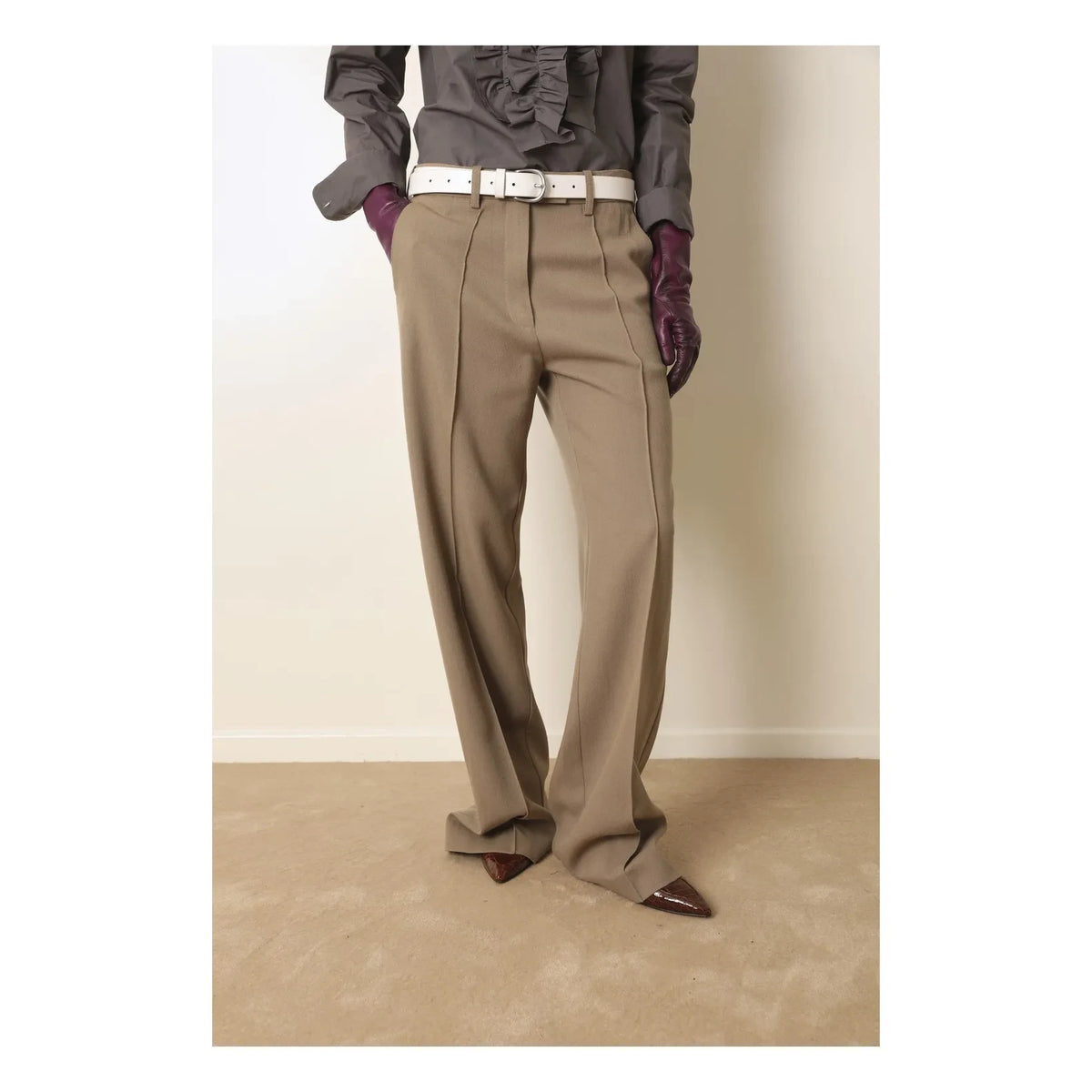 Laurence Bras - Wool Carabiniere Trousers | Camel