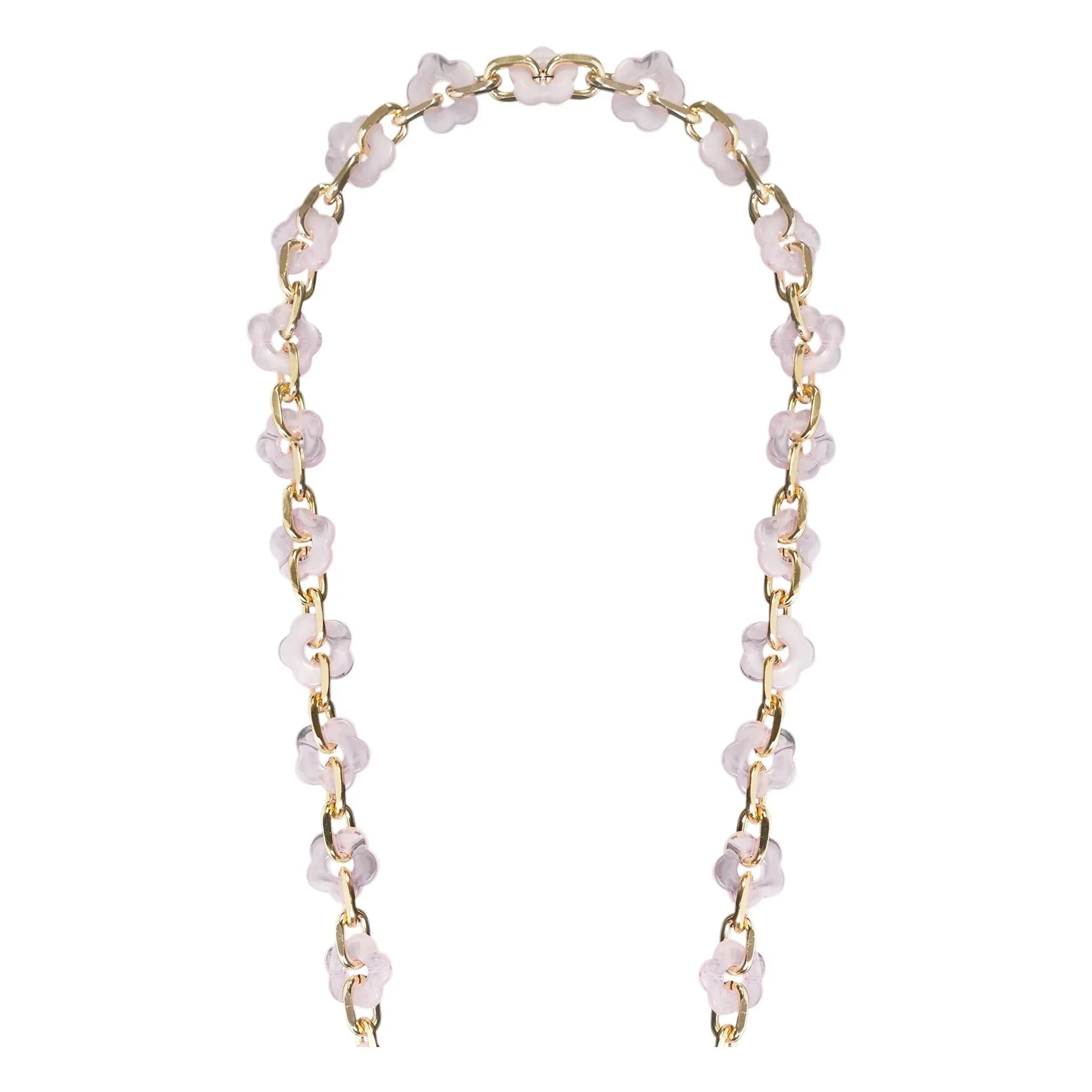 LaCoqueFrançaise - Cassy Long Chain with Flowers 120 cm | Pink