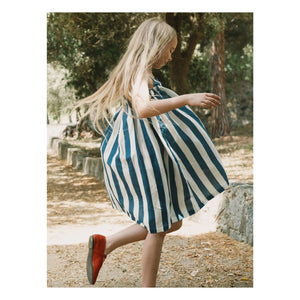 Tinycottons - Linen Striped Strapless Dress | Blue