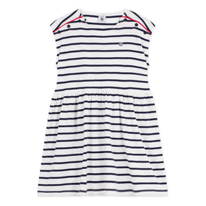 Petit Bateau - Striped Sleeveless Dress | White