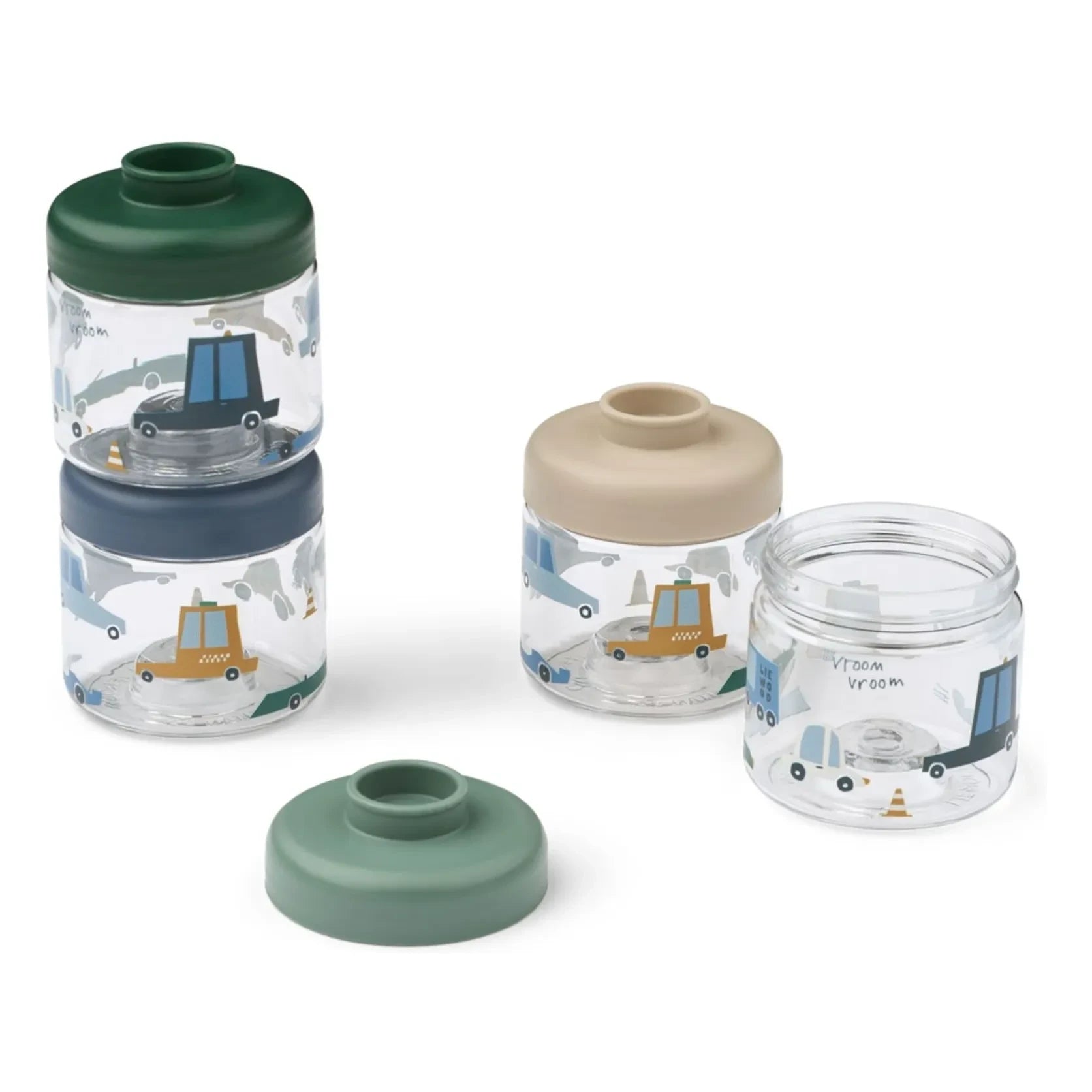 Liewood - Dominique Storage Containers - Set of 4 | Cars/Sandy