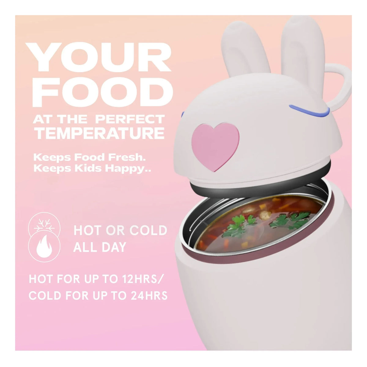 Asobu - Insulated Lunch Box Bunny | Pale Pink