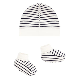 Petit Bateau - Marinière Slippers and Hat Set | Navy Blue