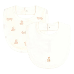 Petit Bateau - 2-piece Teddy Bib Set | White