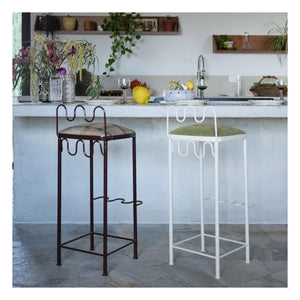 Honoré - Dolores bar stool with water-repellent fabric | Khaki