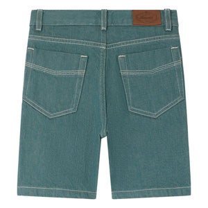 Bonpoint - Elvio Denim Bermuda Shorts Organic Cotton | Emerald Green