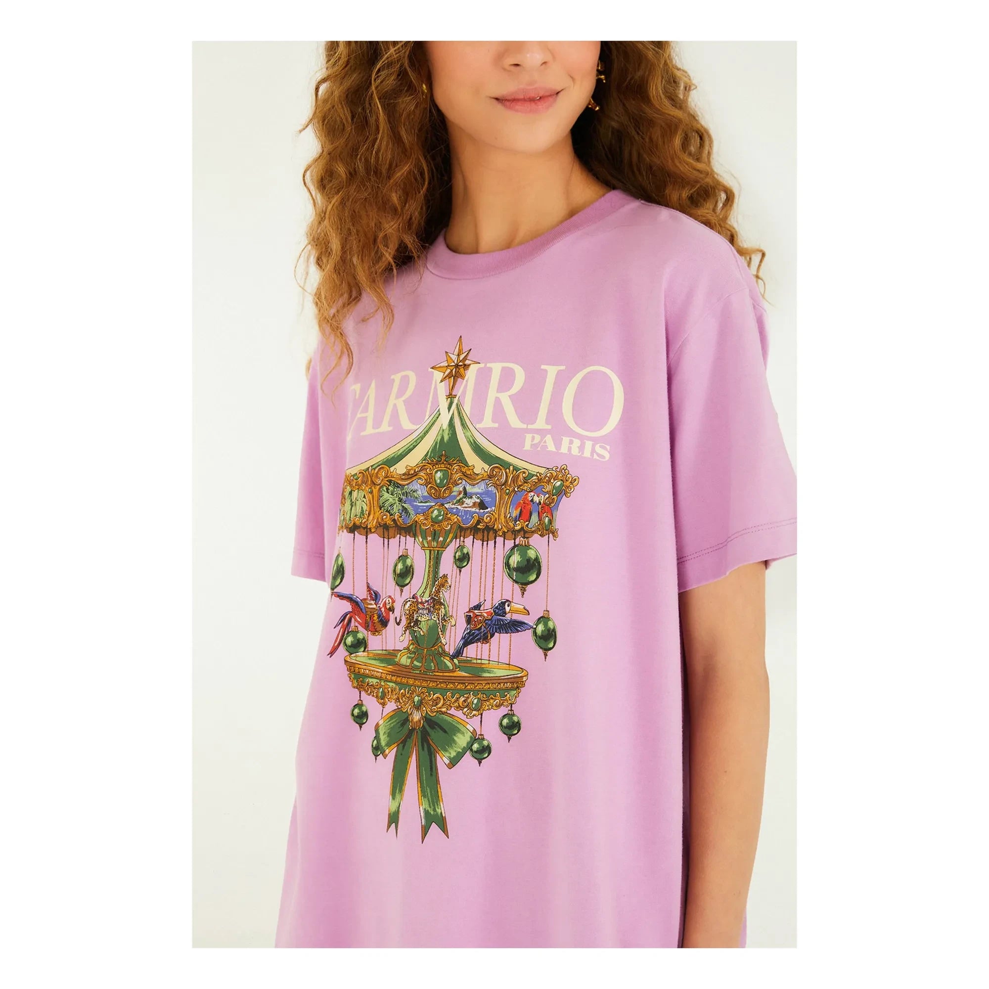 Farm Rio - Paris Carousel T-Shirt | Lilac