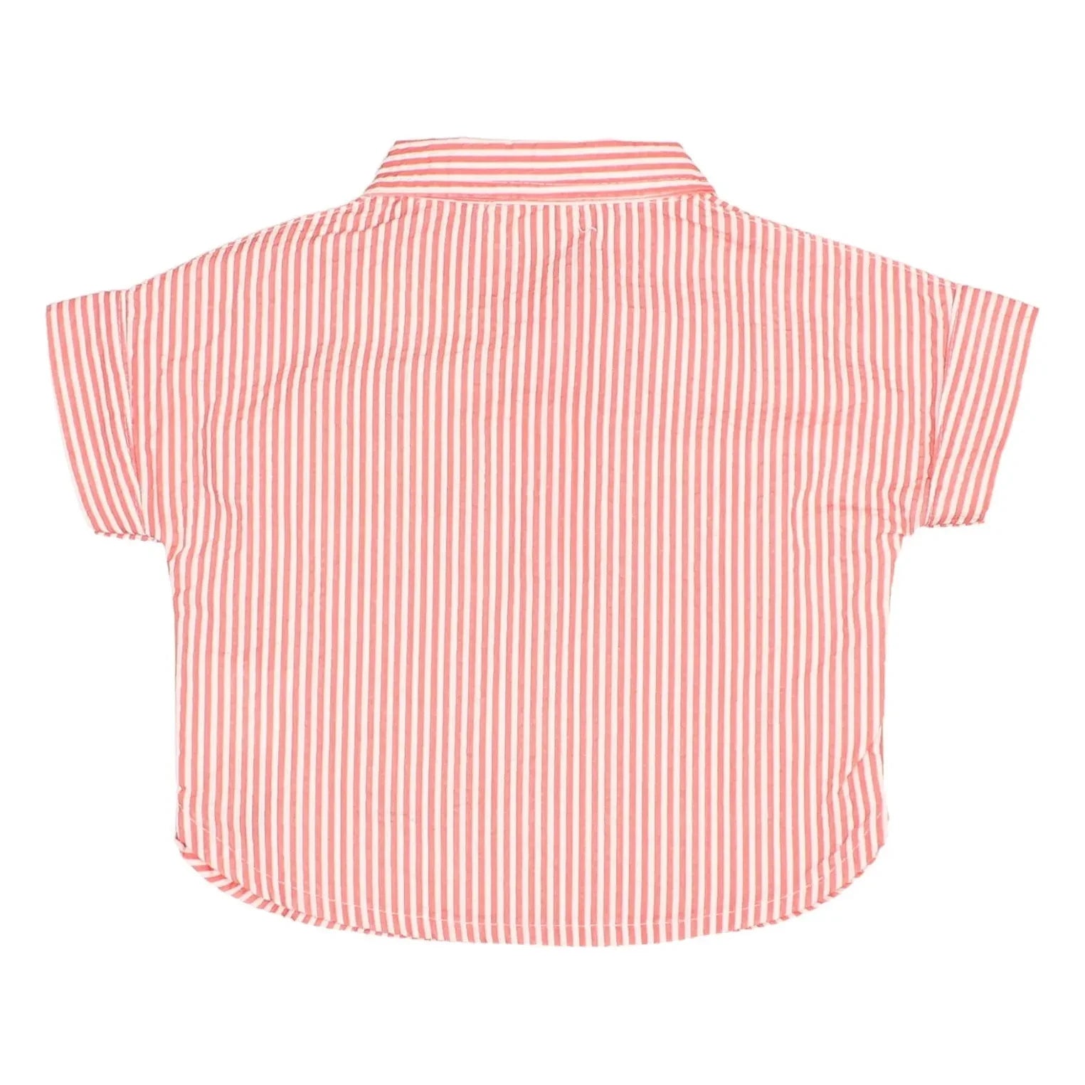 Búho - Striped Seersucker Shirt | Red
