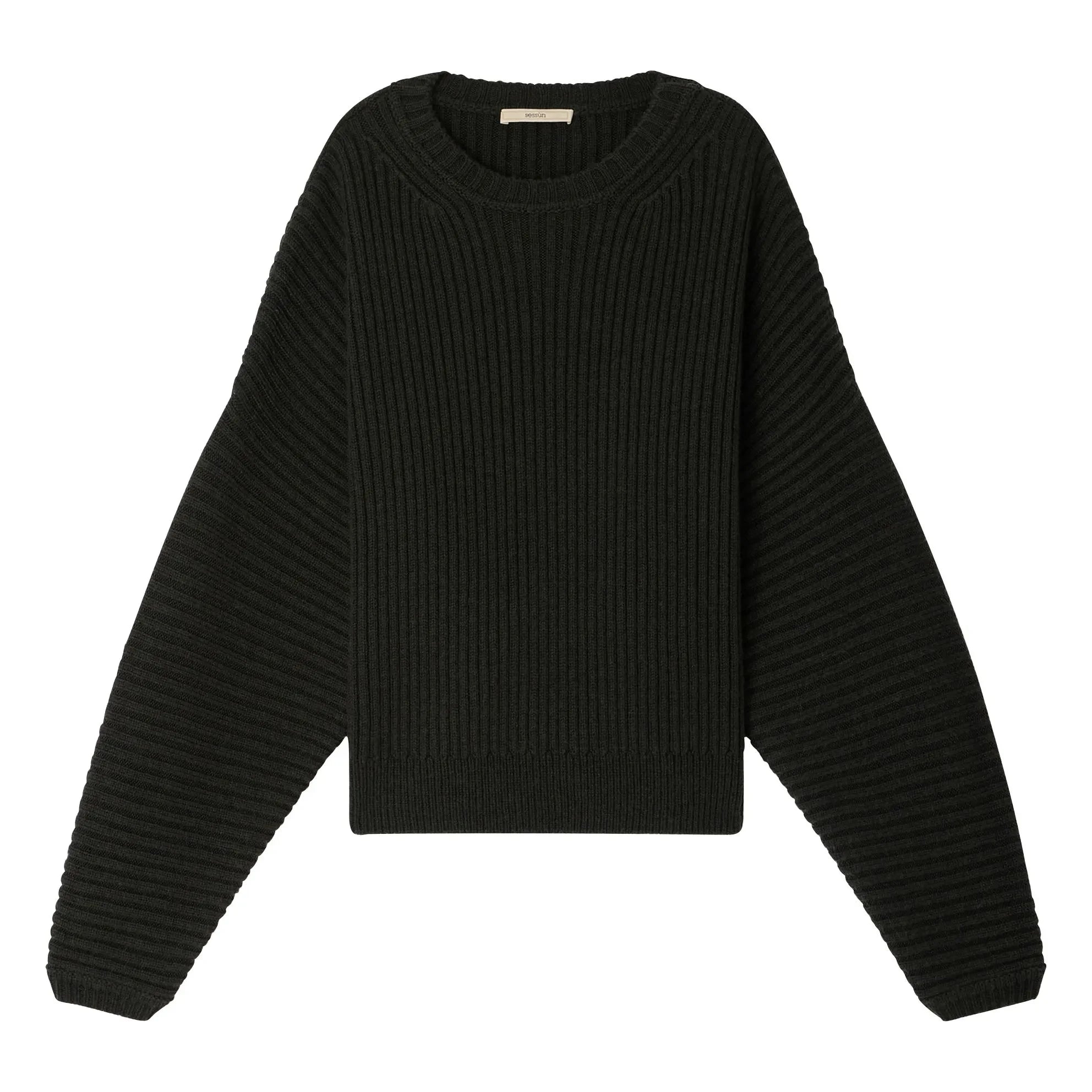 Sessùn - Kanso Wool Ribbed Sweater | Dark Green