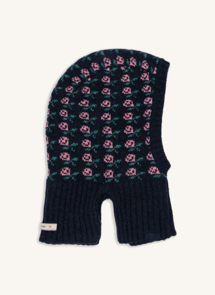 Konges Sløjd - Belou Floral Wool Balaclava | Navy