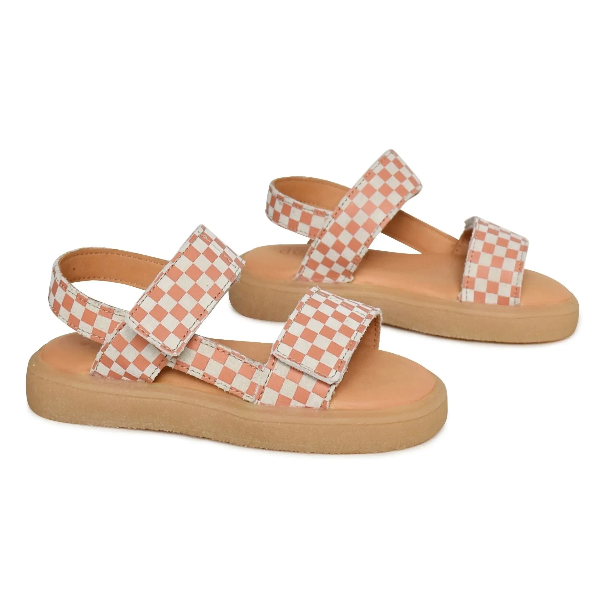 du Loua - Du Malu checkered sandals | Coral